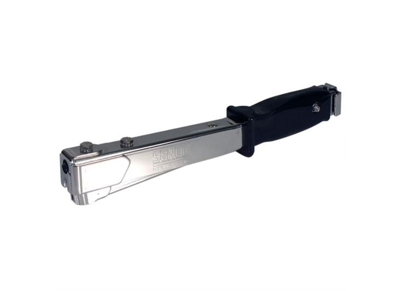 SENCO PC0700 Hammer Stapler, 20 Gauage 7/16 Inch Crown Staples, 3/8 Inch Length for Insulation, House Wrap, Plastic Sheeting, Roofing Felt - Image 1